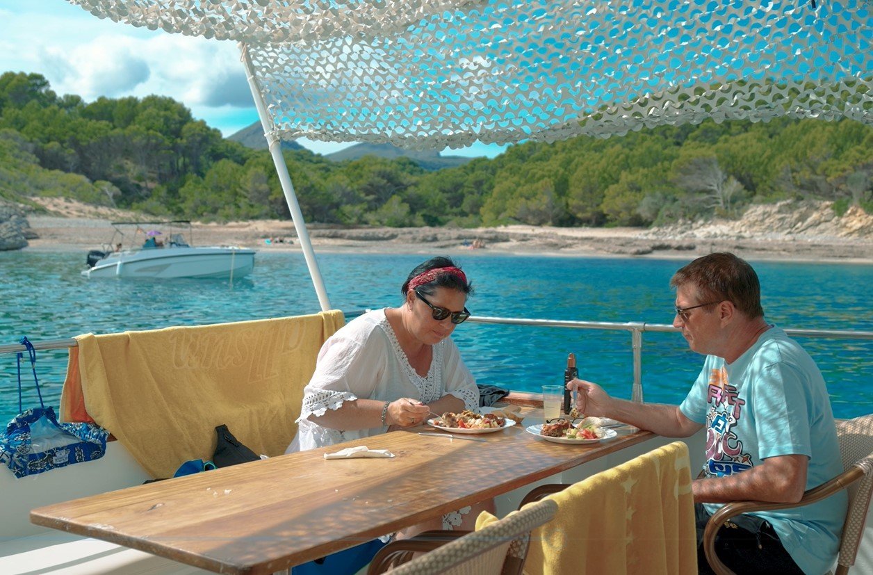 comida a bordo del barco