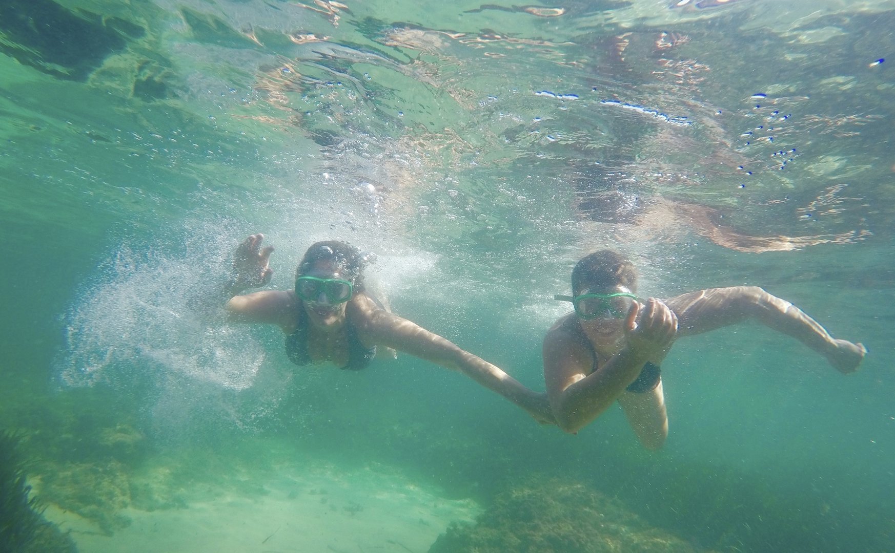 snorkel en la excursion en kayak
