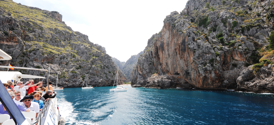 vista desde el barco en Sa Calobra