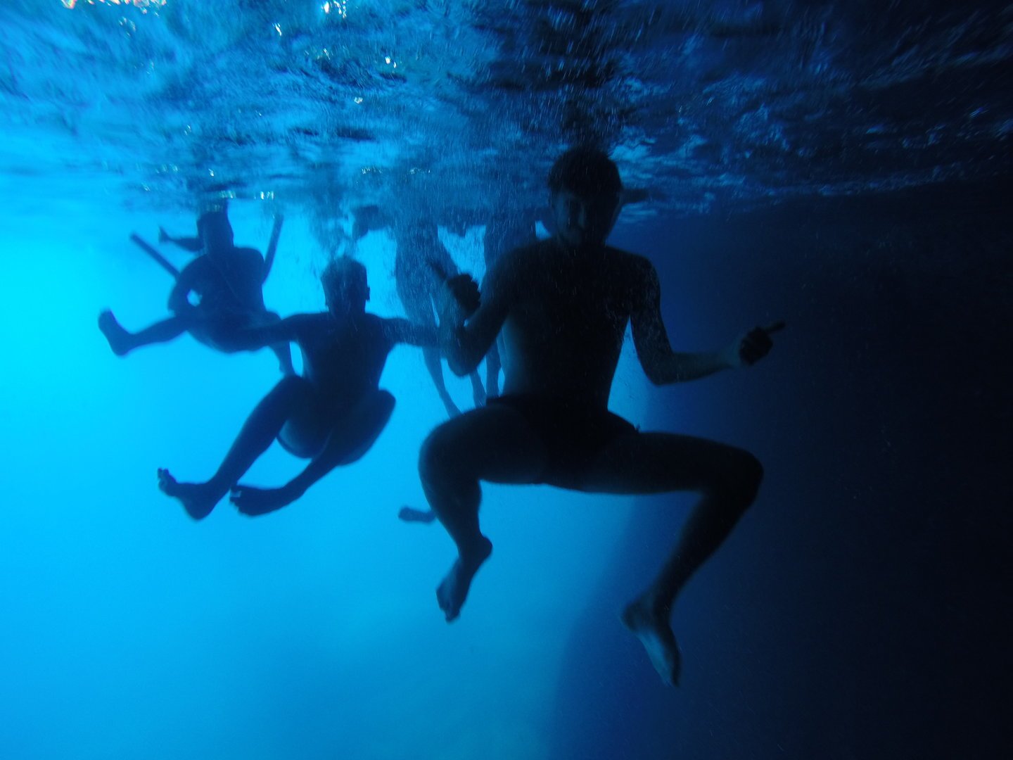 diving inside the blue cave