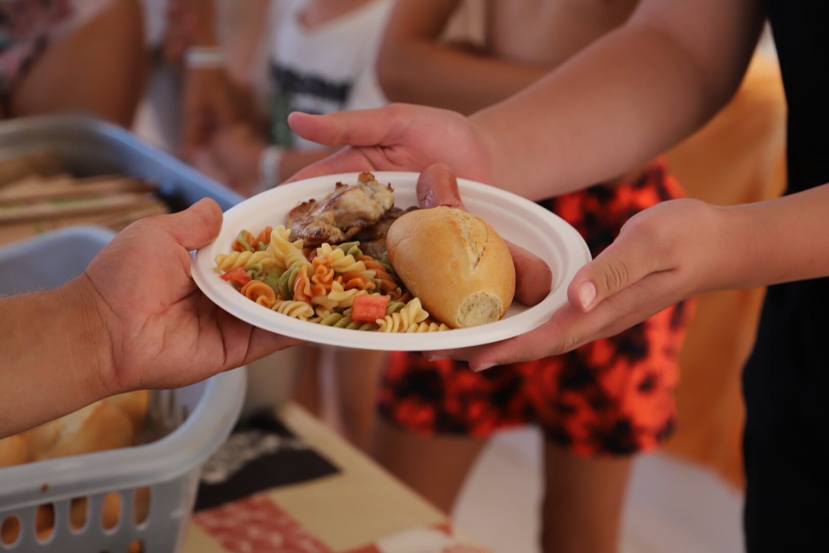 food on the catamaran