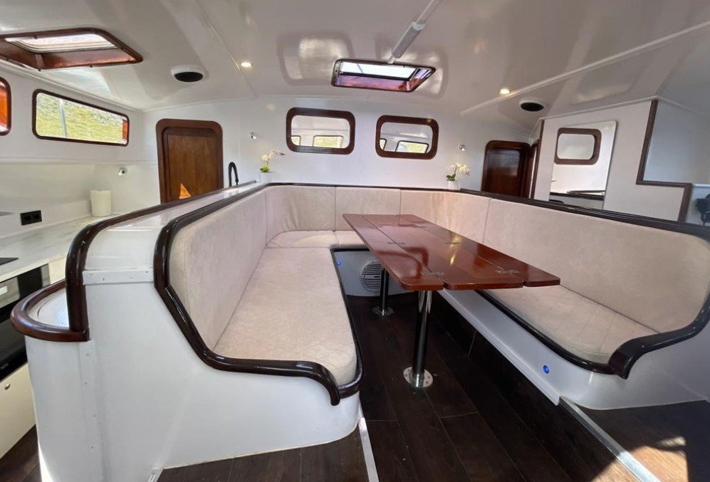 inside the catamaran