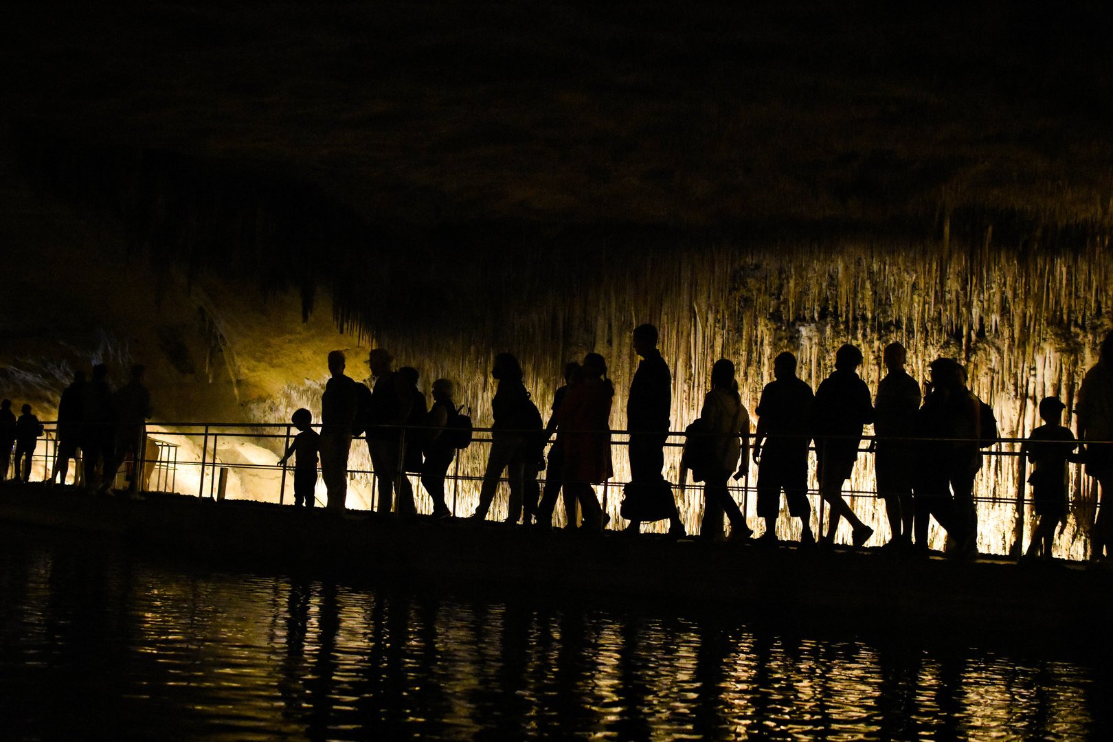start of the tour in the caves