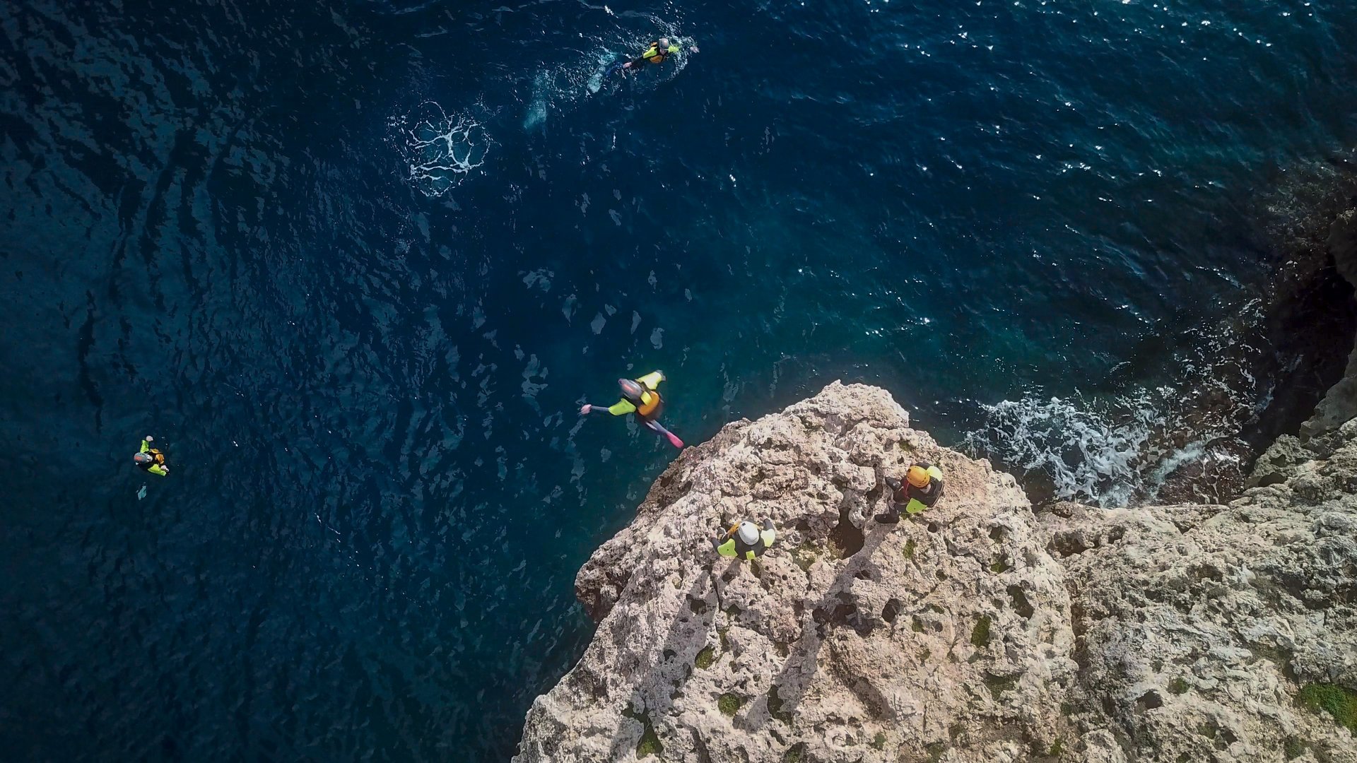 cliff jumping during the excursion