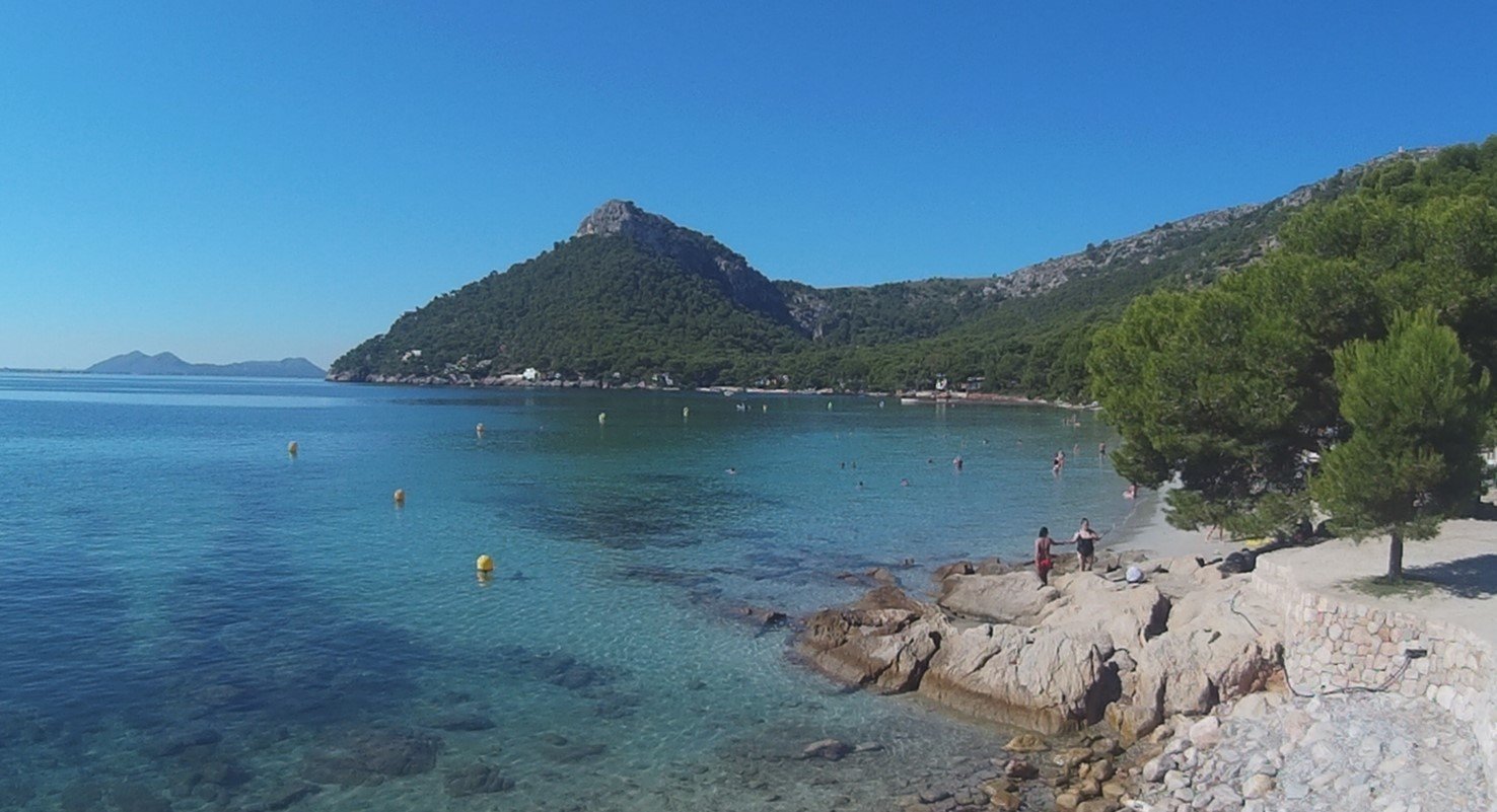 sailing along the coast of formentor in kayak