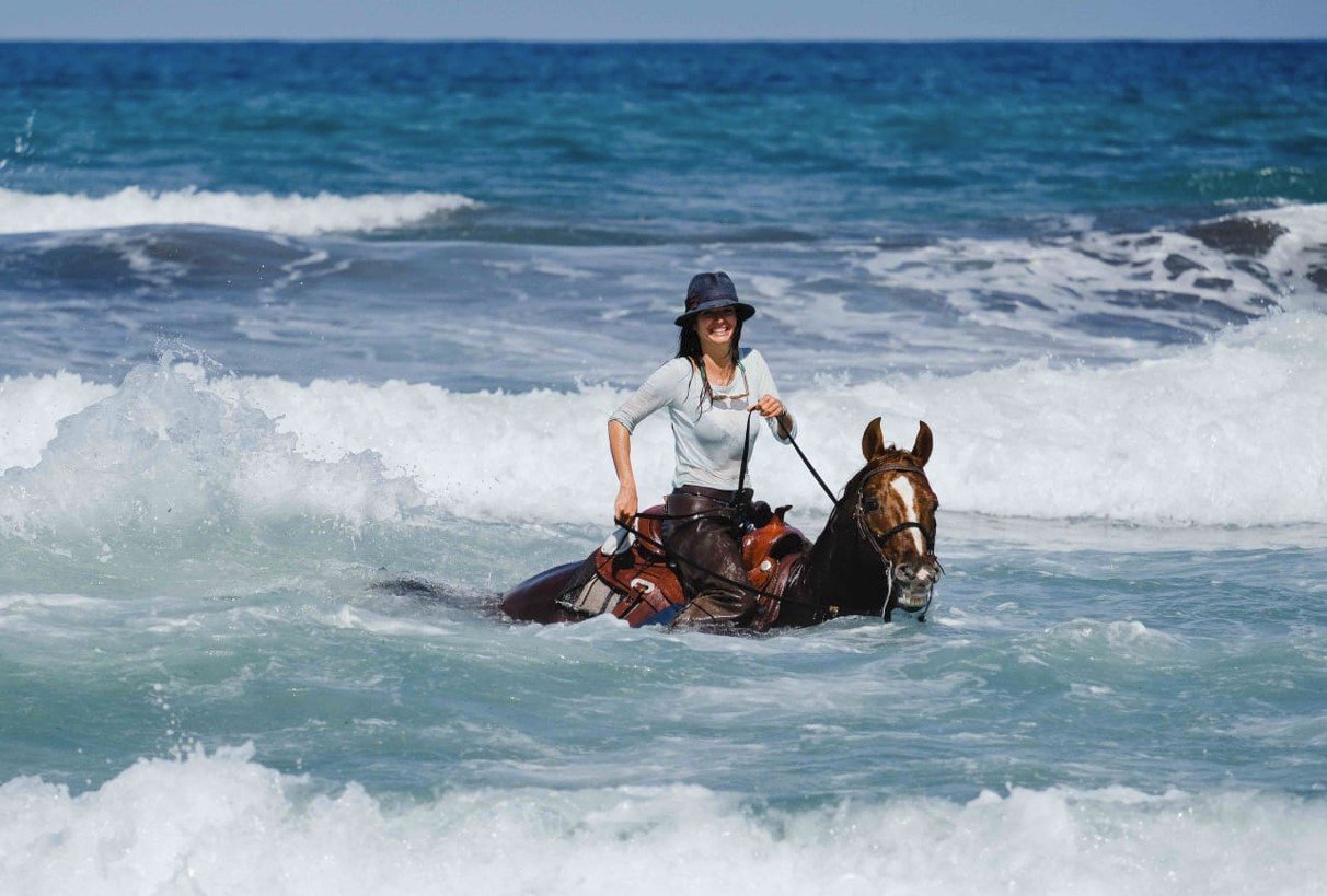 horse riding in the sea in virgin beaches