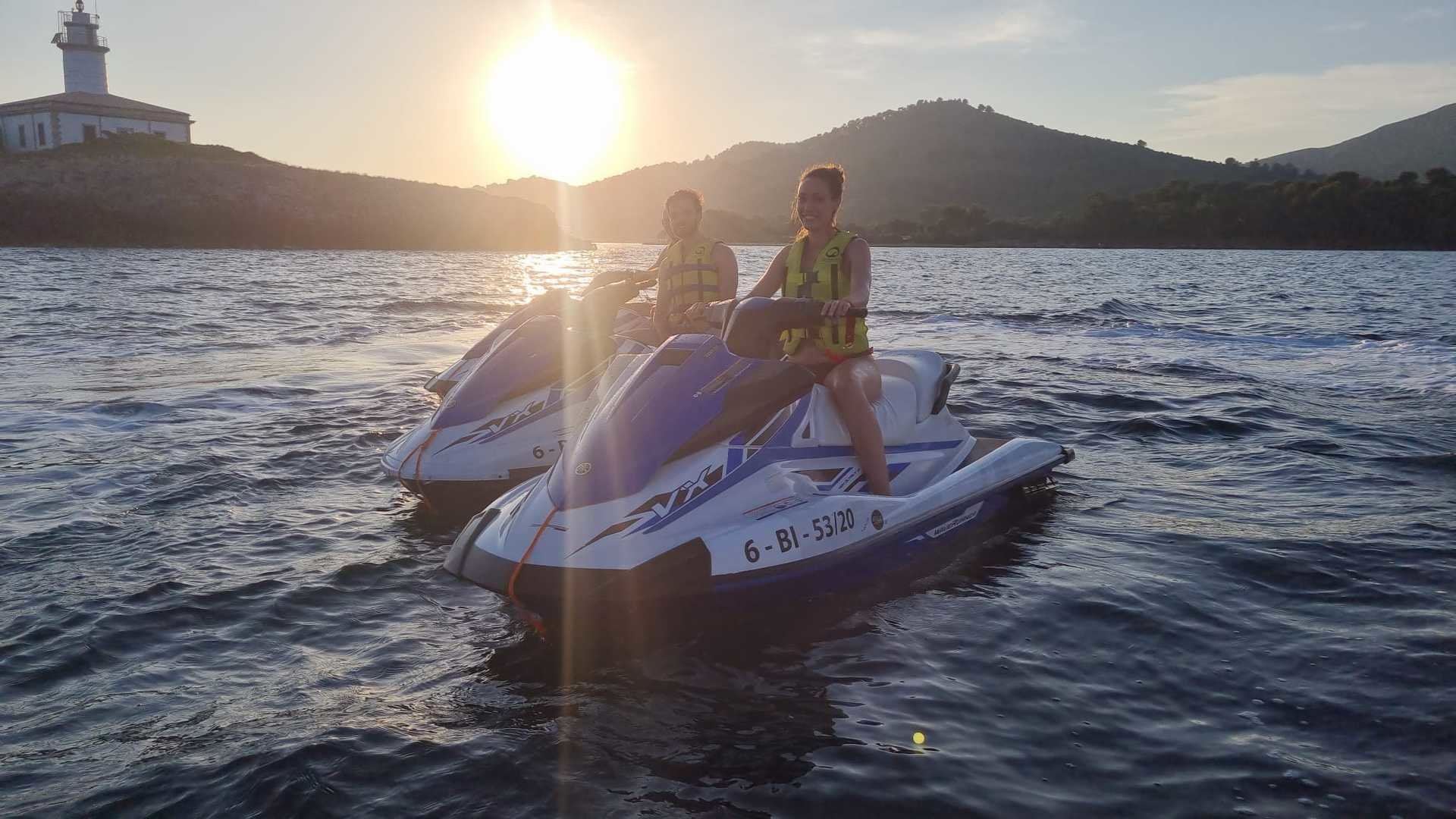 jet ski driving around Alcudia