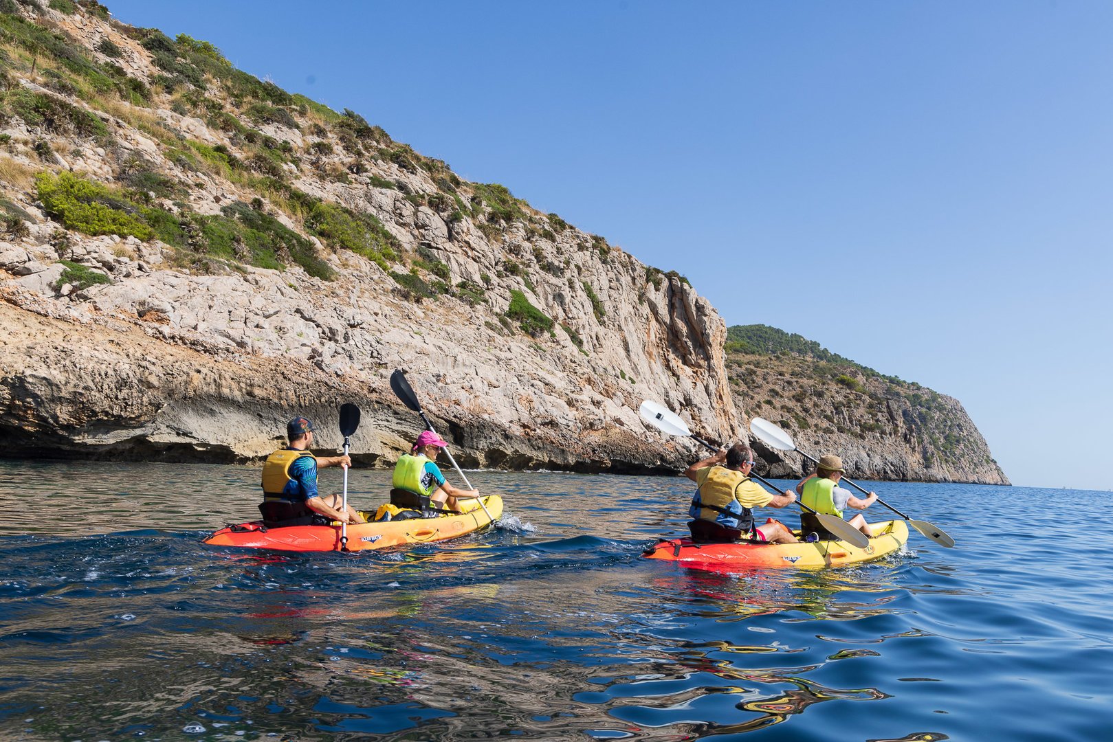 Kayaking in the Mallorcan Sea