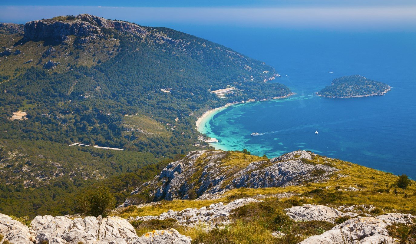 aerial view of Formentor beach