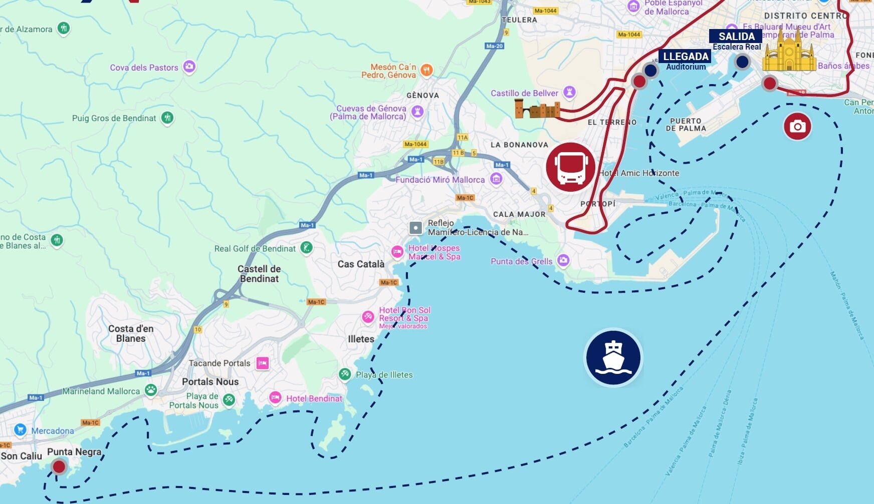 route from Palma