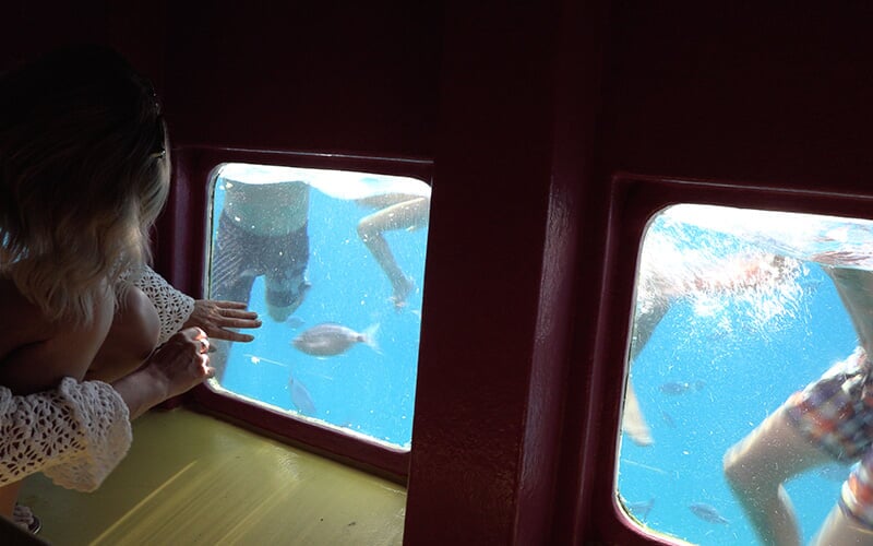 Water slides on board the Coast Discovery boat